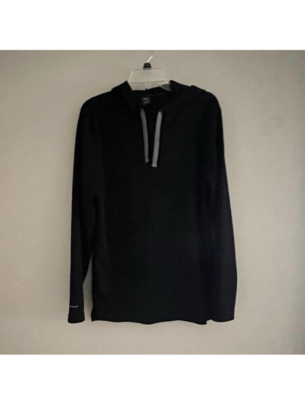 Xersion Mens Medium Black Waffle Knit Pullover Hoodie sweatshirt Long Sleeve